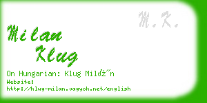 milan klug business card